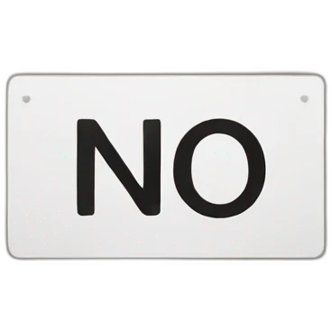 Word "no" written on a sign emoji