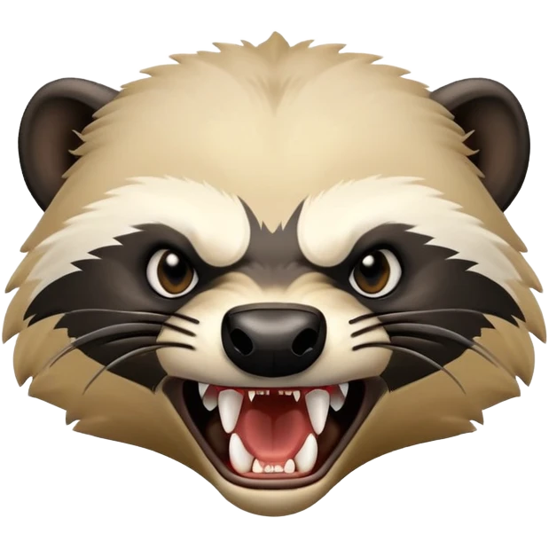 angry honey badger, furious, showing teeth, aggressive pose emoji