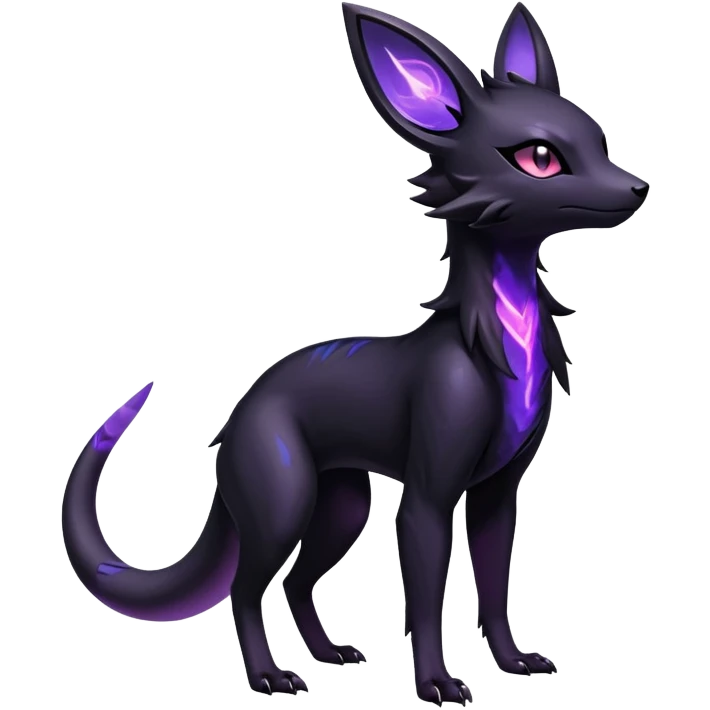Shiny Dark Edgy Majestic Sophisticated Modern Gothic Gloomy Futuristic Salandit-Umbreon-Delcatty-Hybrid (Full body) emoji