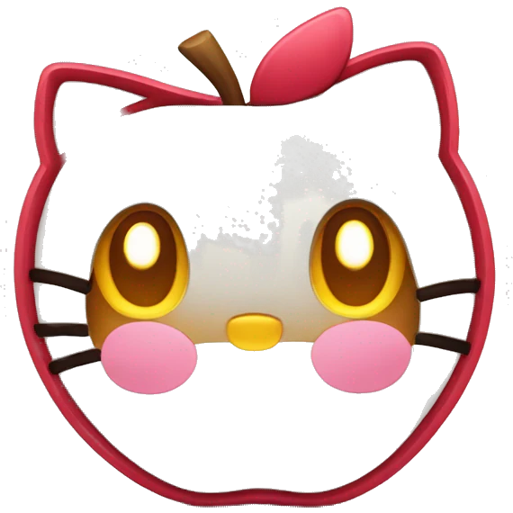 Hello kitty face inside apple emoji
