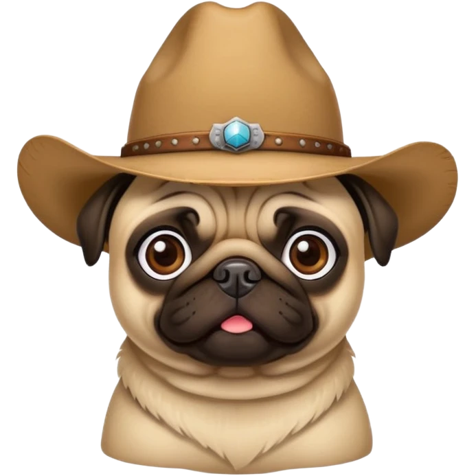 Pug wearing a cowboy hat  emoji