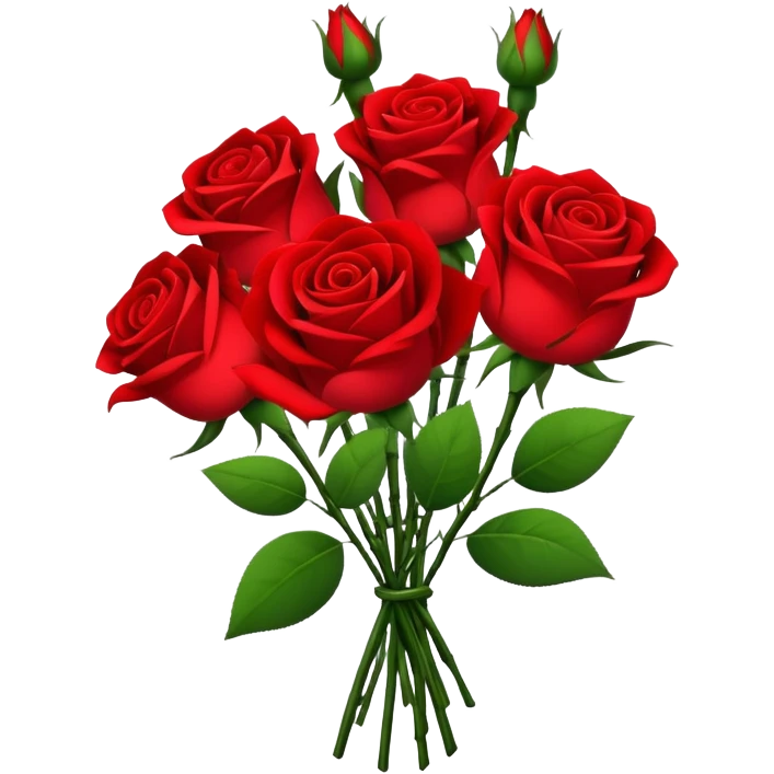 beautiful bouquet of red roses emoji