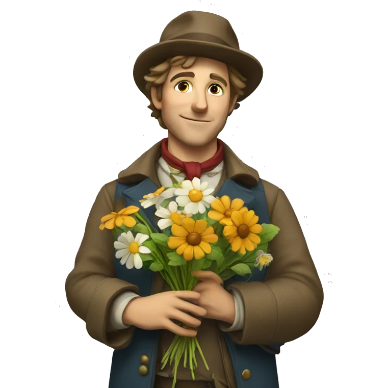 artful dodger holds various flowers emoji