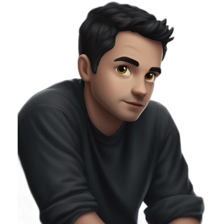 indoor male with short hair emoji