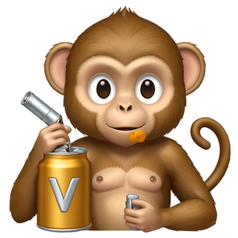 Monkey holding V can emoji