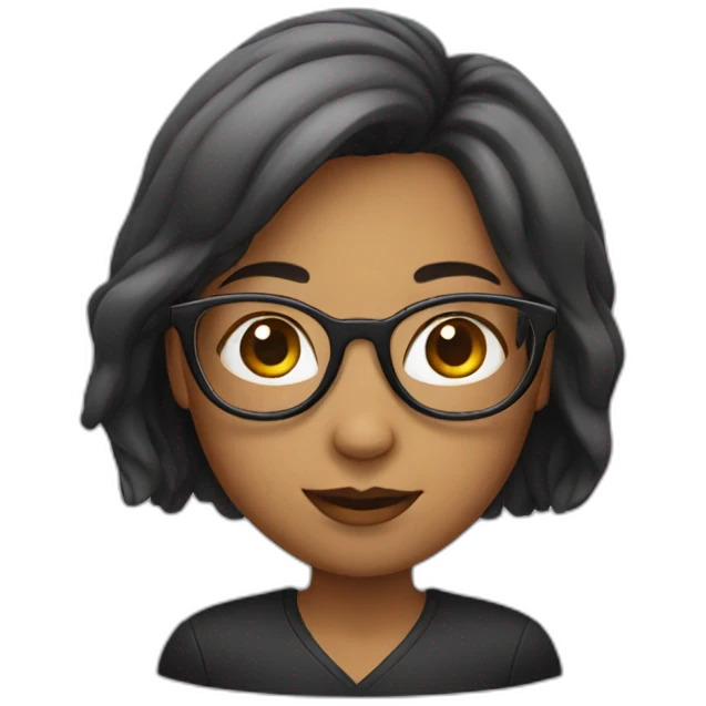 curved girl with glasses emoji