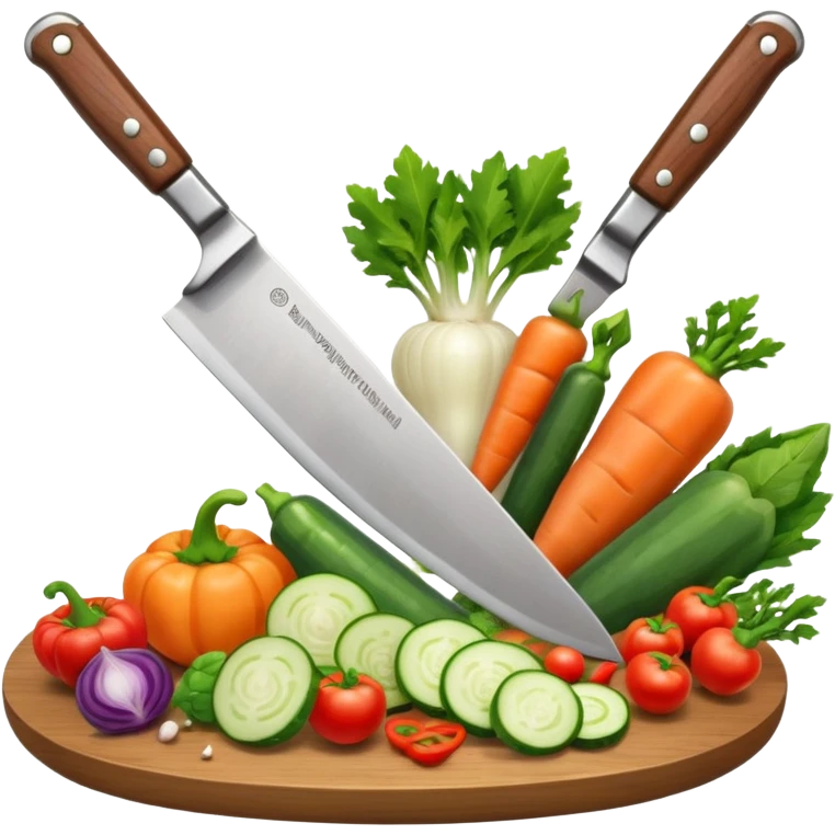 only a knife chopping vegetables emoji