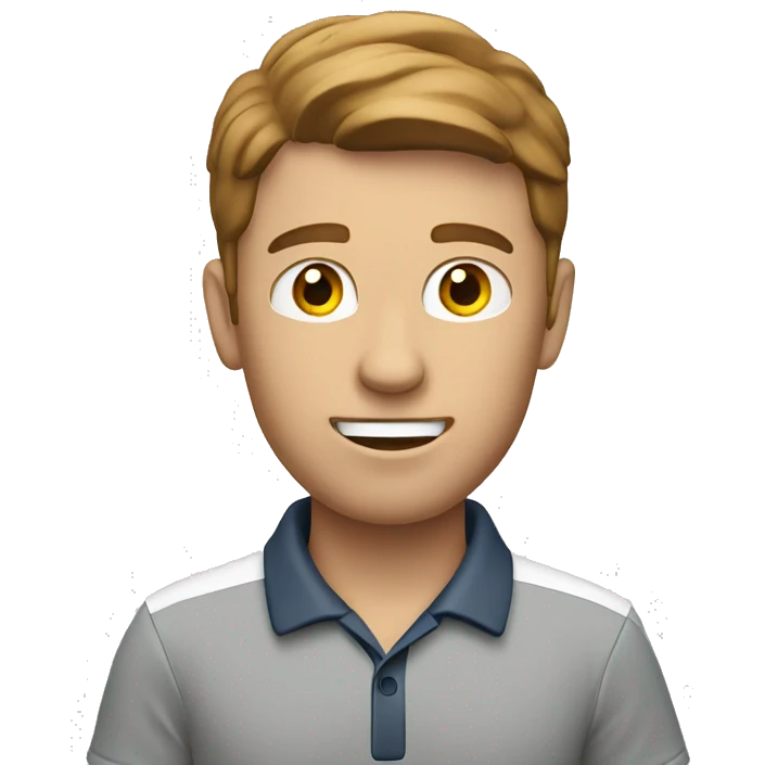 White man playing golf with brown hair  emoji