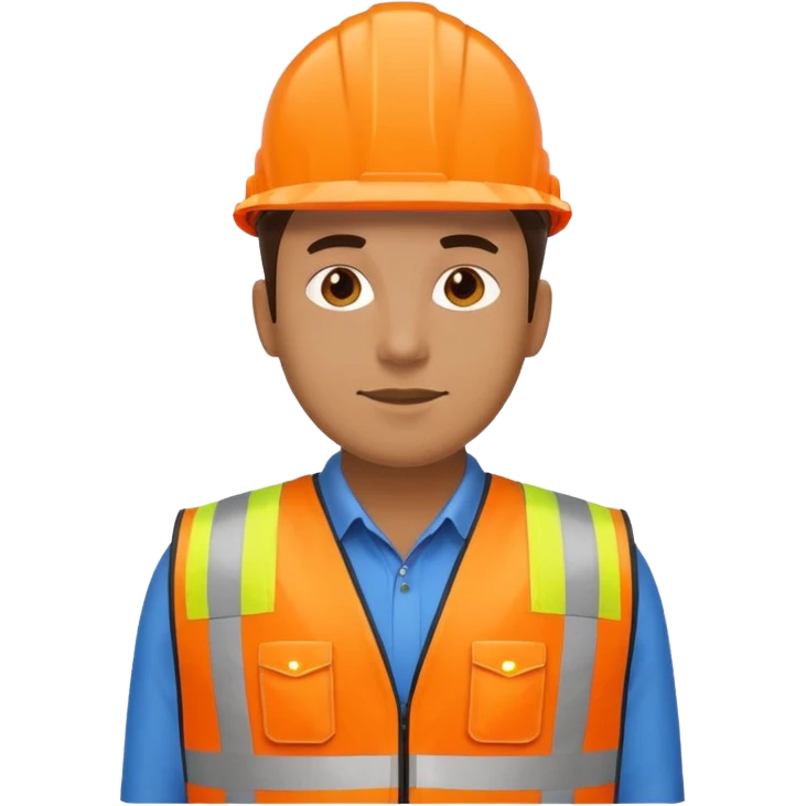 man in orange hi vis vest emoji