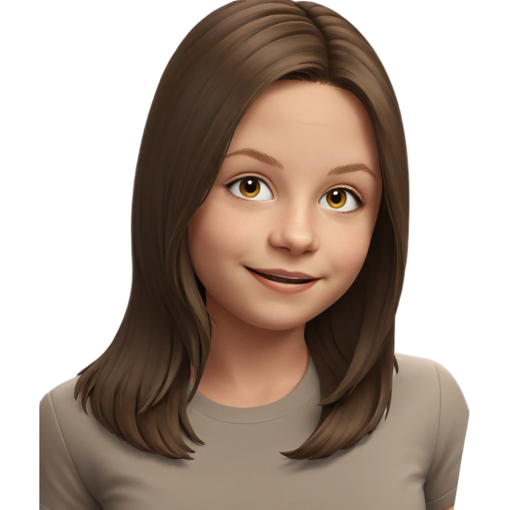 smiling girl with brown hair emoji