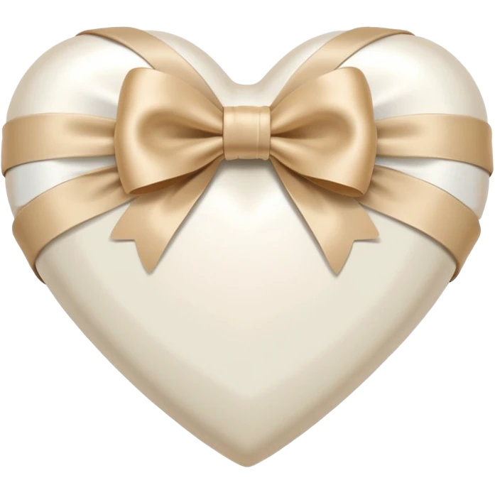 white heart with beige bow at the bottom emoji