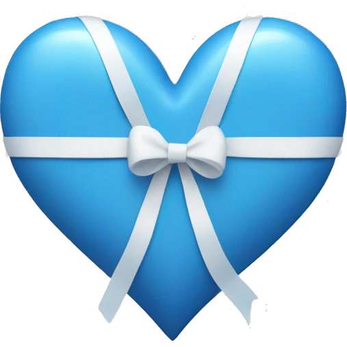 blue heart with white ribbon emoji