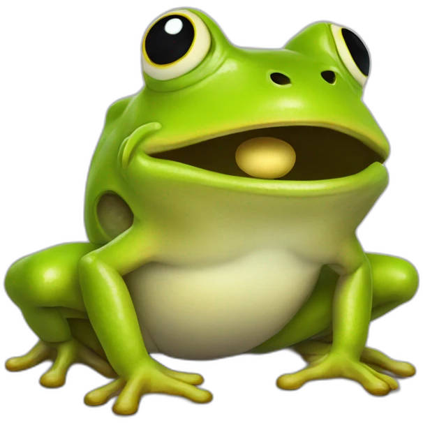 Pac-Man Frog side view eating digits emoji