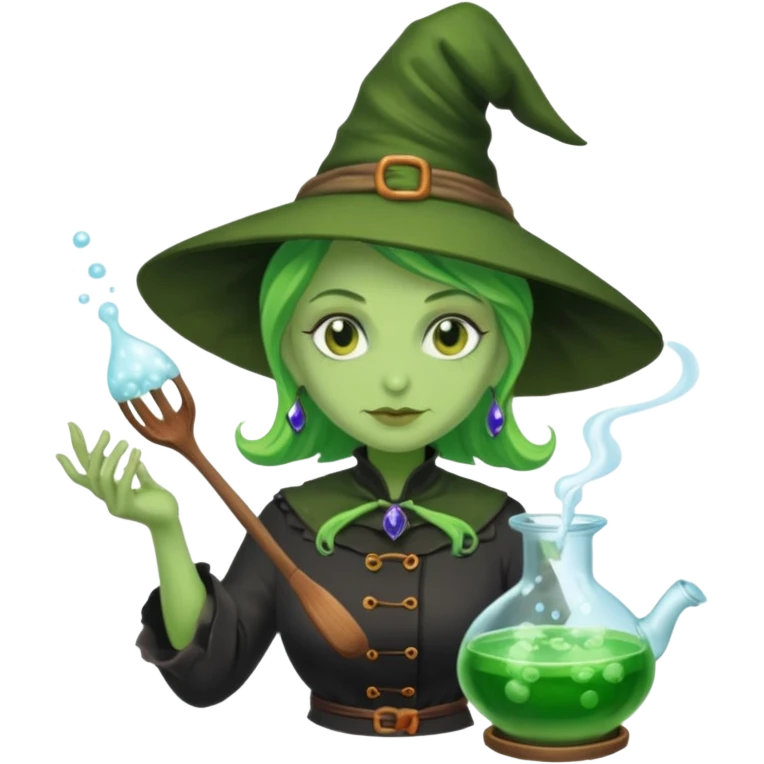 green witch cooking potion emoji