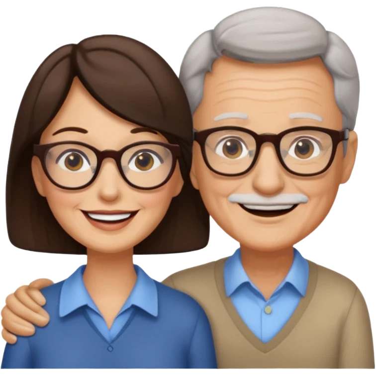  Older Couple with women brunettes emoji