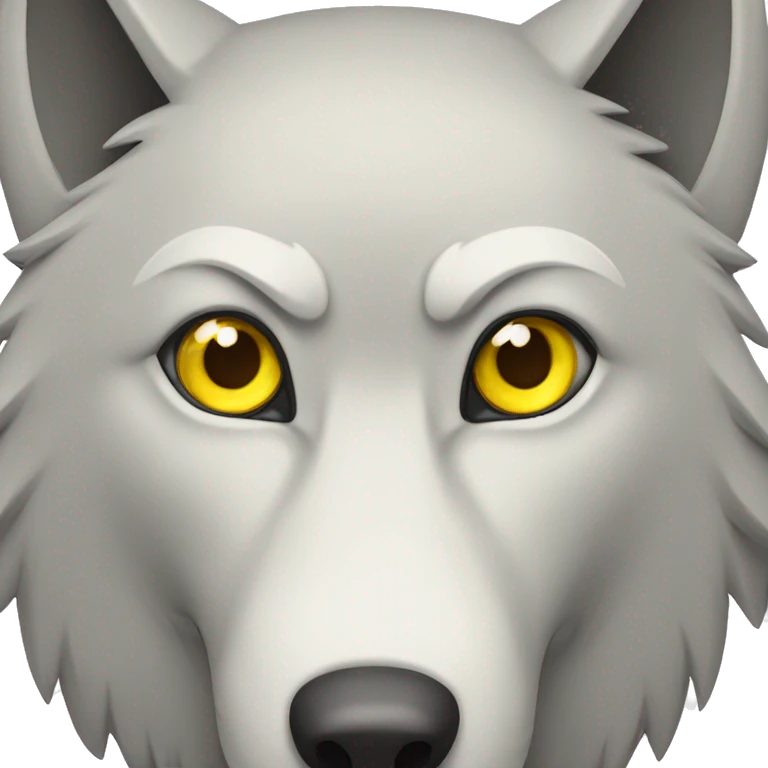 wolf with one yellow eye and one white eye  emoji