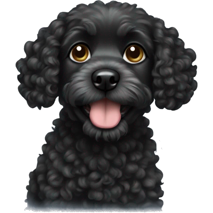 Small black curly dog emoji
