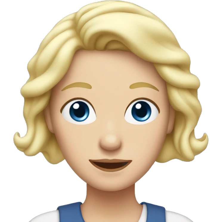 Blond blue eyes mom with earplugs emoji