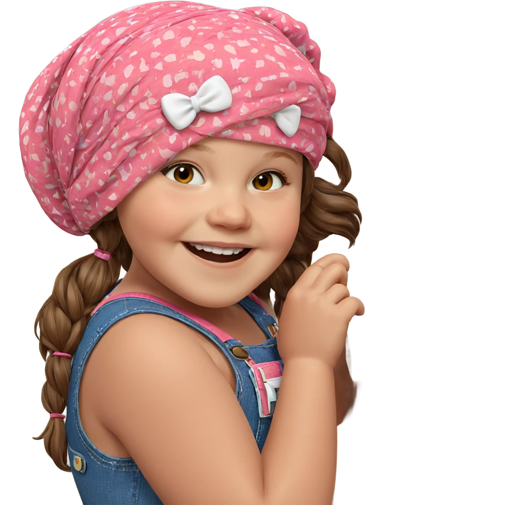smiling girl with brown hair emoji