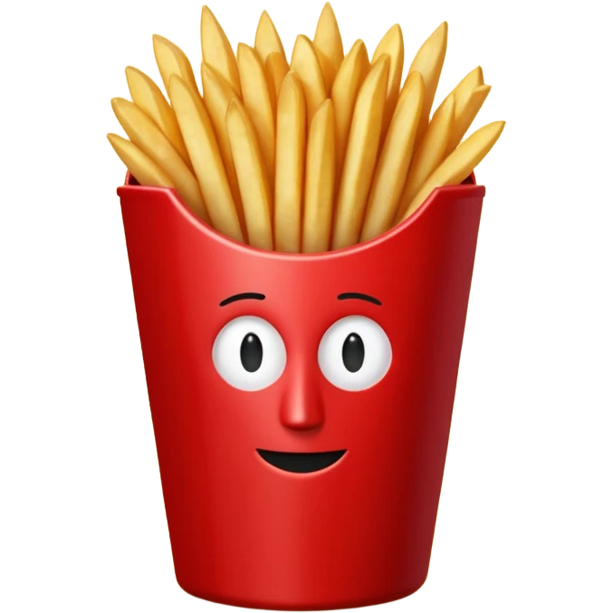 stylized red fries container with fries inside, no face, no eyes, no mouth, no extras, just the container and fries emoji