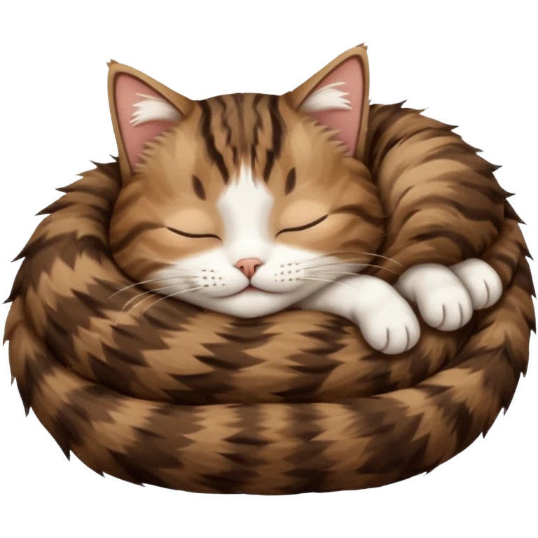 dark brown tabby and white cat sleeping upside down emoji
