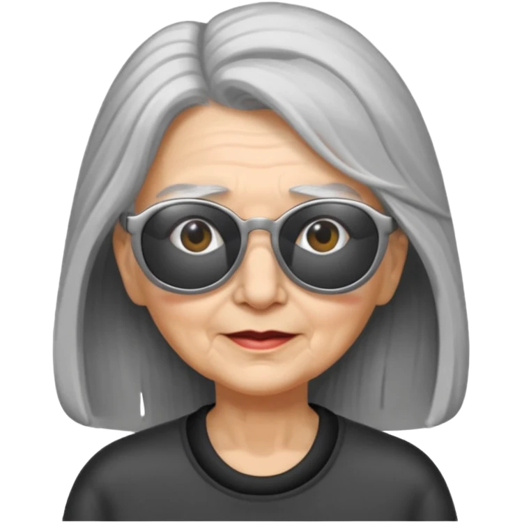 Grandma long hair and sunglases emoji