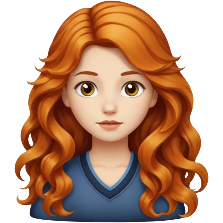 girl with long wavy calico hair emoji