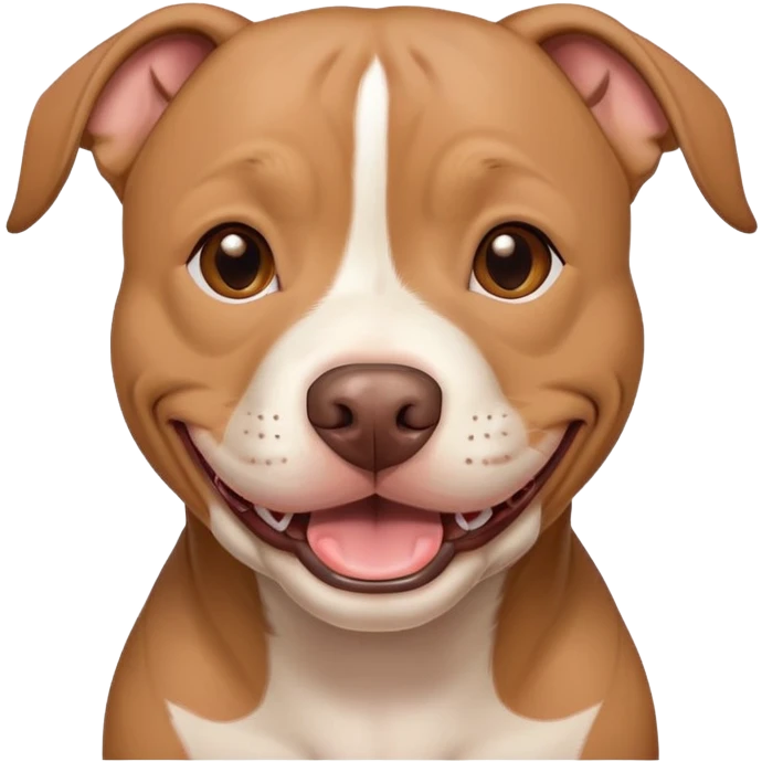 light brown american pitbull terrier, smiling, without white spot emoji