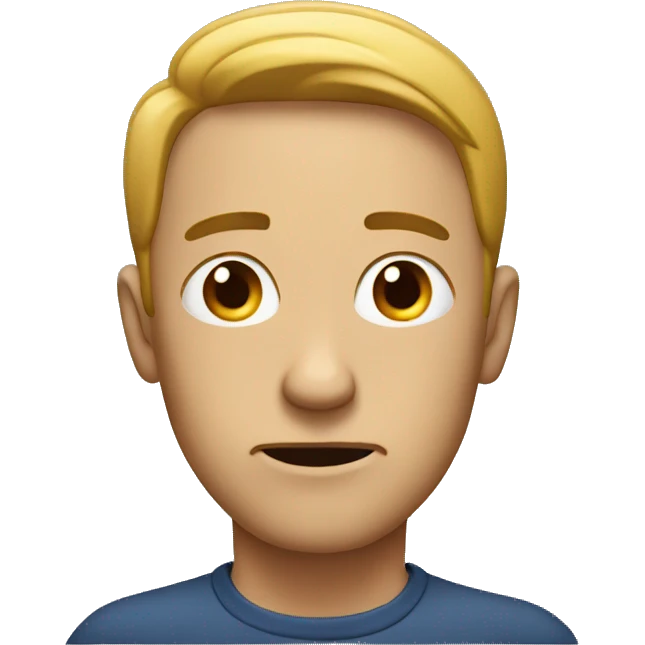 Men looking straight at the screen, perplexed emoji