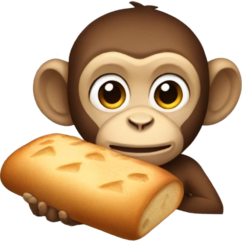 Monkey holding roti bread emoji