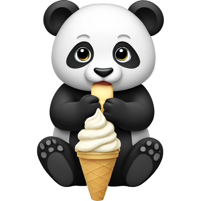 Panda eating ice cream emoji