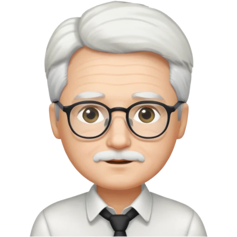 pure white hair, cute mature Boy, black eye brows emoji