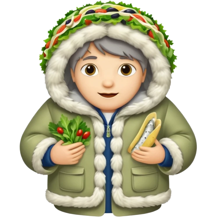 salad herring under a fur coat emoji