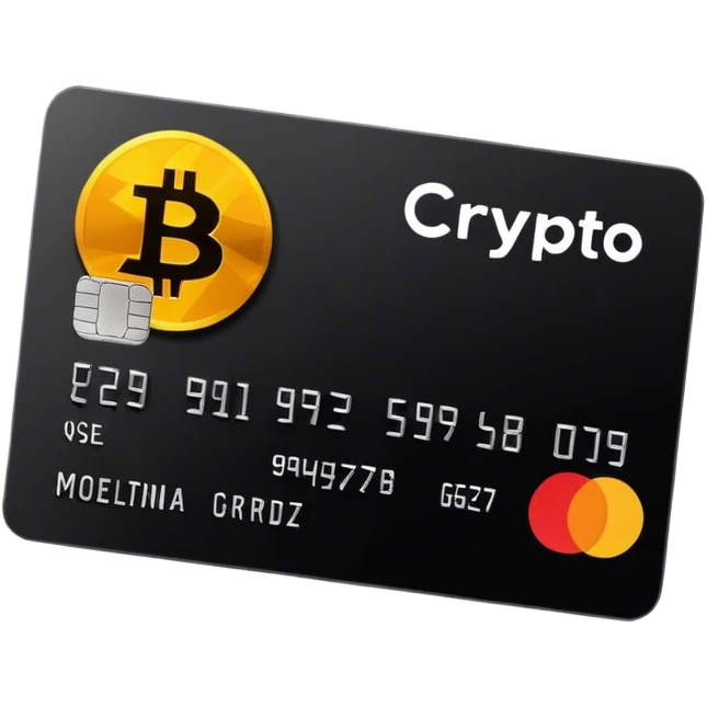 black credit card with "CRYPTO" text on it emoji
