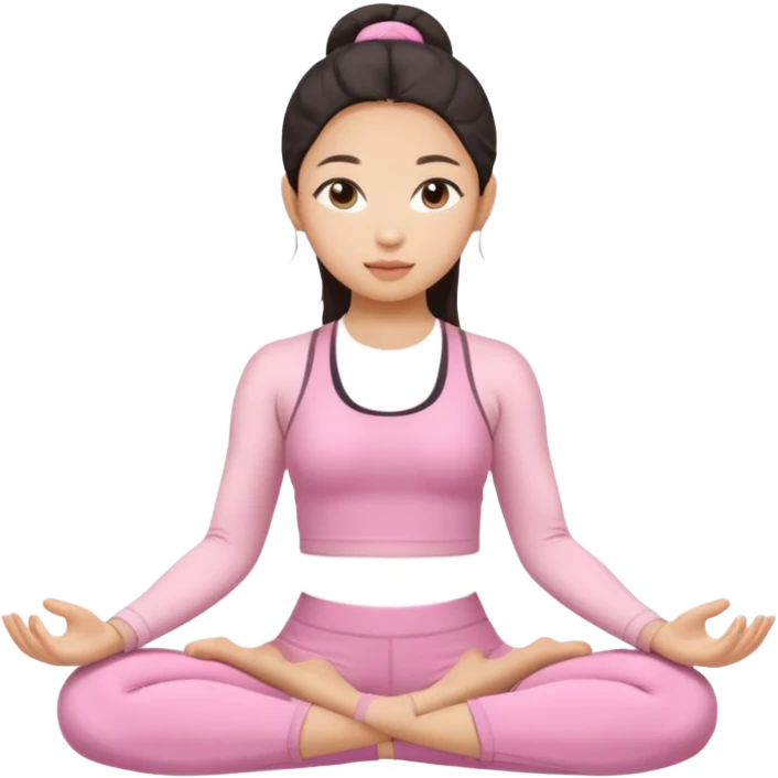 asian yoga girl light pink clothes  emoji