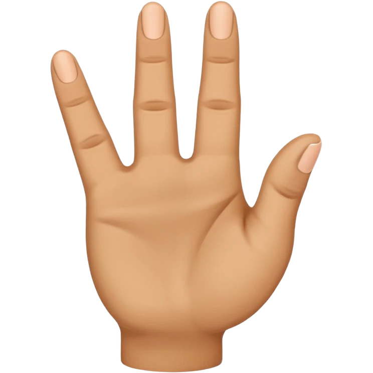 “Emoji of a hand with the index finger bent back, middle finger raised, and thumb touching ring finger in a circle, flat emoji style.” emoji