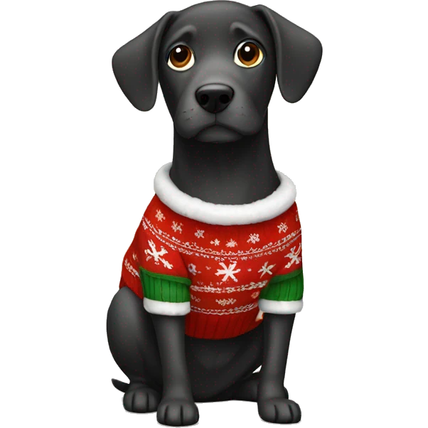 dog wearing a christmas sweater  emoji