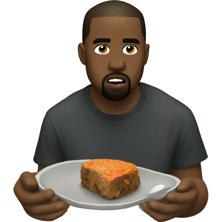 Kanye west eating a rock emoji