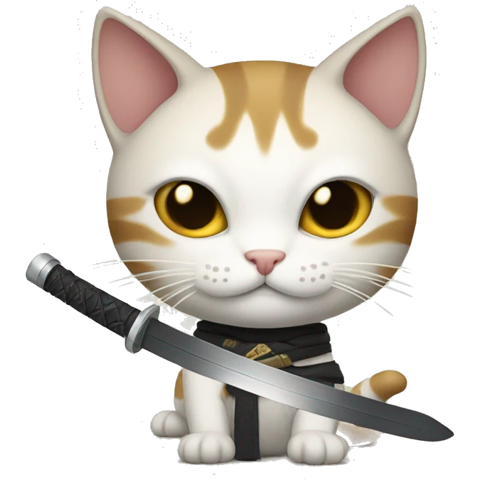 Cat with katana emoji