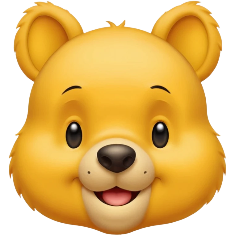 ursinho Pooh face, winking expression, yellow, simple emoji