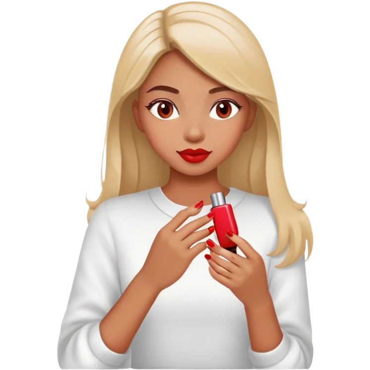 girl doing her nails emoji