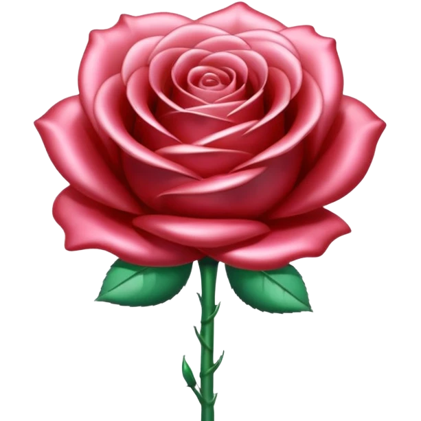 A rose emoji made of liquid silver metal, smooth metallic petals, reflective chrome surface, soft gradients, elegant shape, minimalistic iOS emoji style, centered, clean white background, realistic highlights, no text emoji