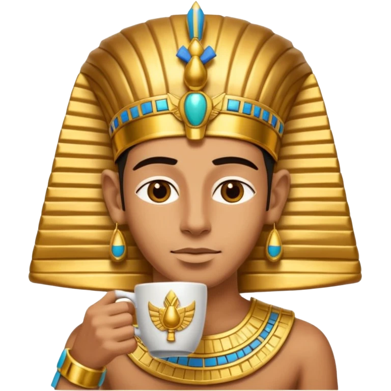 Pharaoh drink coffee emoji