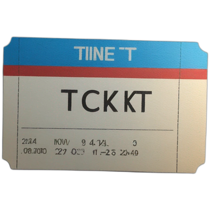 ticket painted blue and red emoji