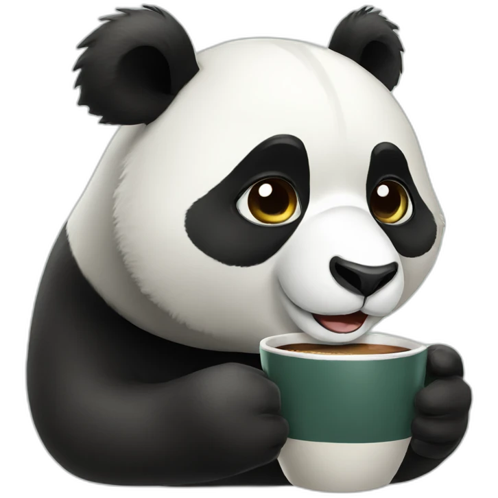 panda drinking coffee emoji