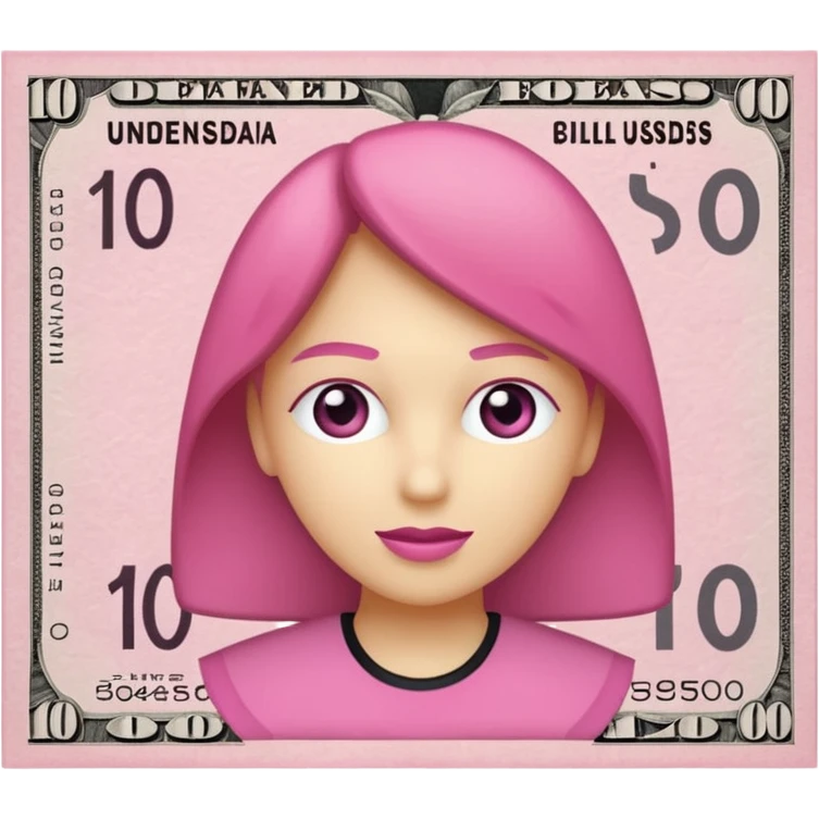 100 usd  en color rosa con este código de color #FDD2EF emoji