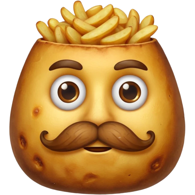 fried potato with mustache emoji