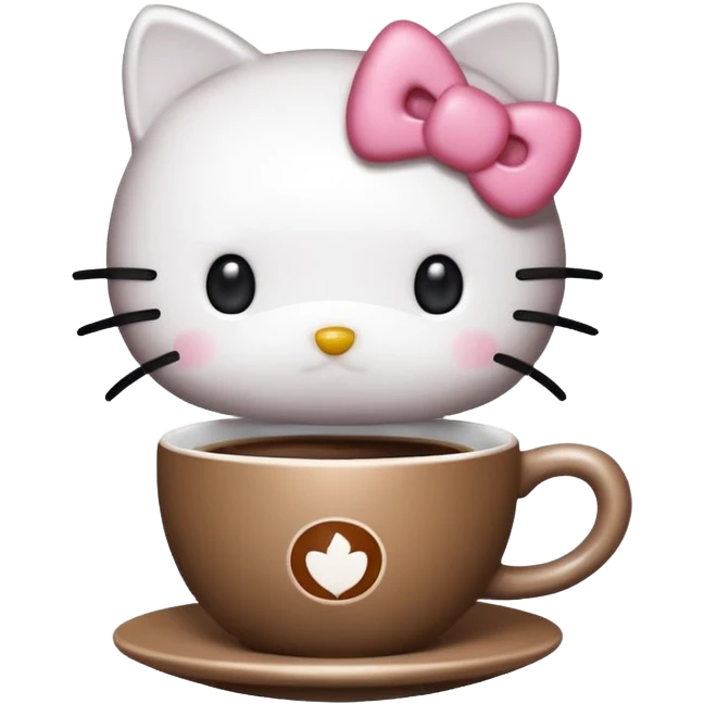Hello kitty with coffee  emoji