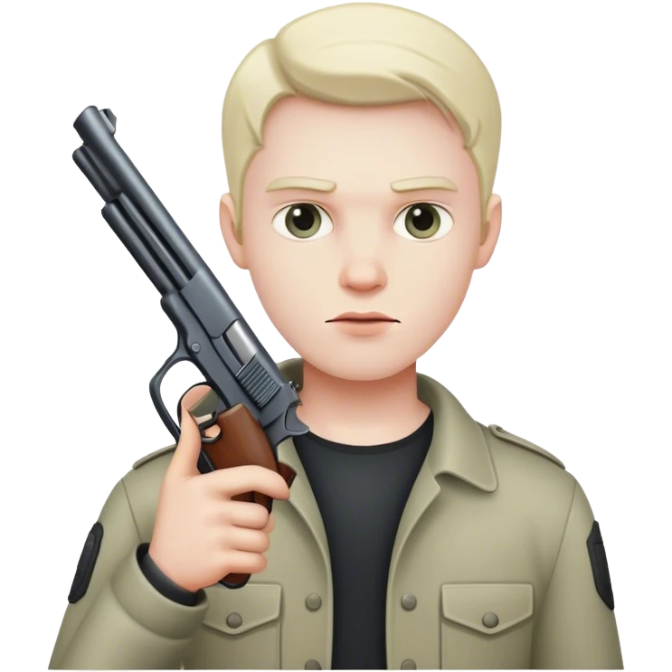 Hitler with a gun emoji