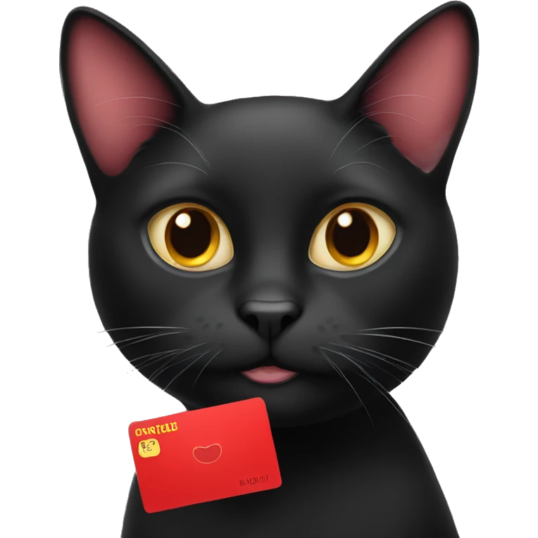 black cat whit red cocard emoji